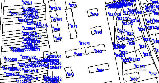 Parcela st. 976/1 v KÚ Ždánice, Katastrální mapa