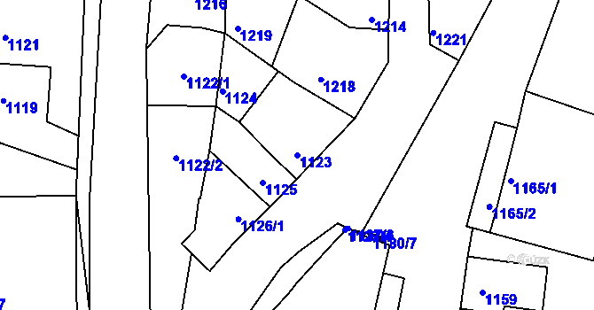 Parcela st. 1123 v KÚ Ždánice, Katastrální mapa