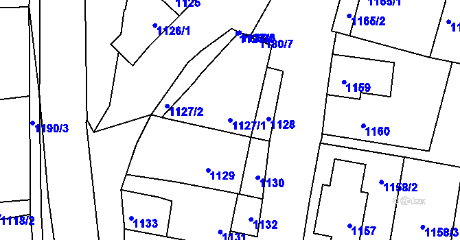 Parcela st. 1127/1 v KÚ Ždánice, Katastrální mapa