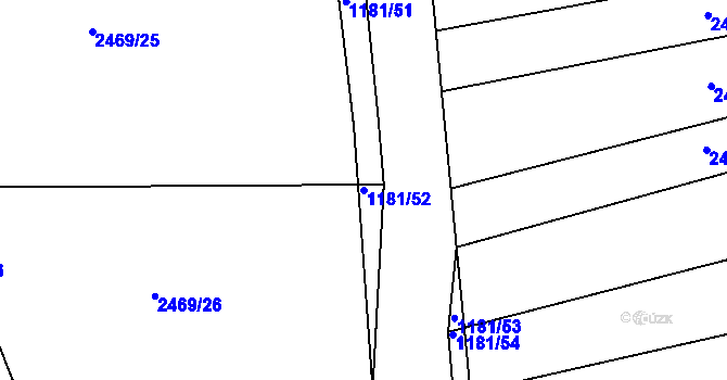 Parcela st. 1181/52 v KÚ Ždánice, Katastrální mapa