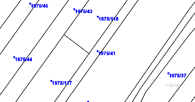 Parcela st. 1975/41 v KÚ Ždánice, Katastrální mapa