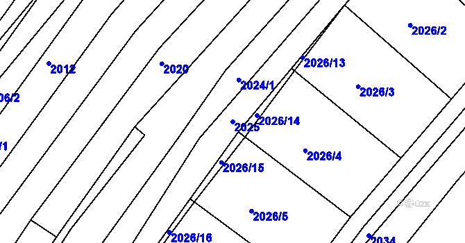 Parcela st. 2025 v KÚ Ždánice, Katastrální mapa