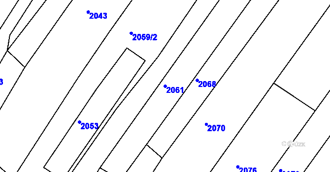 Parcela st. 2061 v KÚ Ždánice, Katastrální mapa