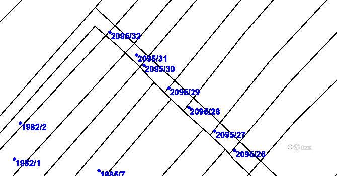 Parcela st. 2095/29 v KÚ Ždánice, Katastrální mapa