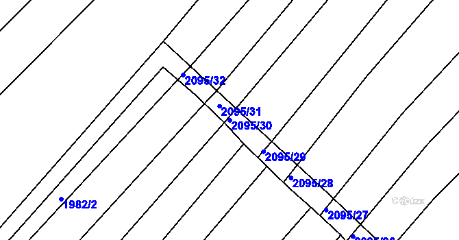 Parcela st. 2095/30 v KÚ Ždánice, Katastrální mapa