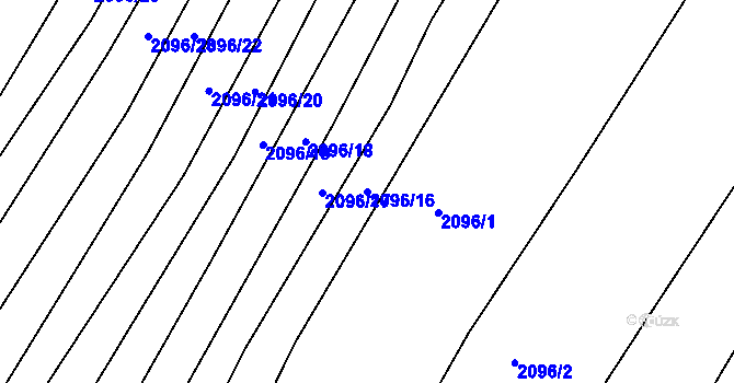 Parcela st. 2096/16 v KÚ Ždánice, Katastrální mapa
