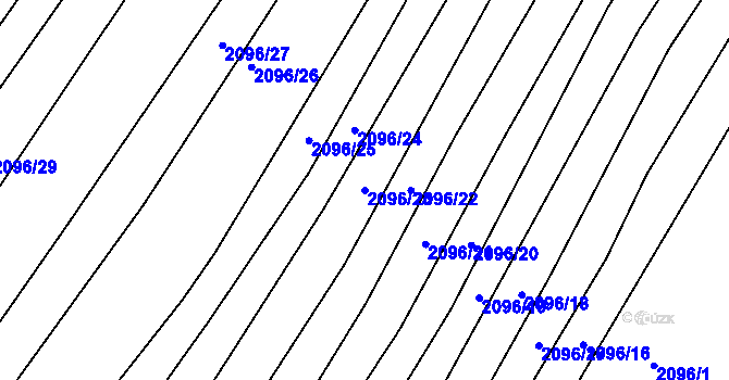 Parcela st. 2096/23 v KÚ Ždánice, Katastrální mapa