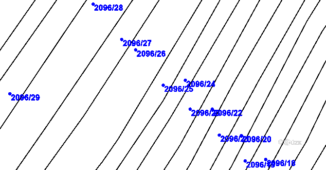 Parcela st. 2096/25 v KÚ Ždánice, Katastrální mapa