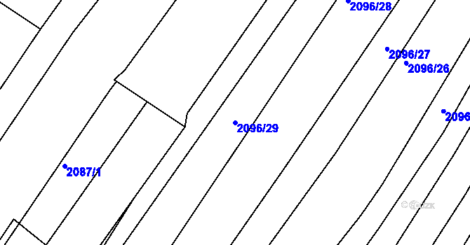 Parcela st. 2096/29 v KÚ Ždánice, Katastrální mapa