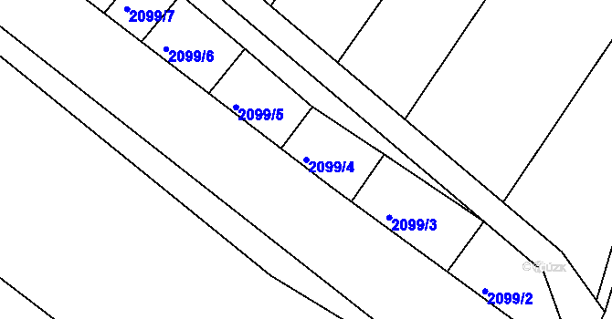 Parcela st. 2099/4 v KÚ Ždánice, Katastrální mapa