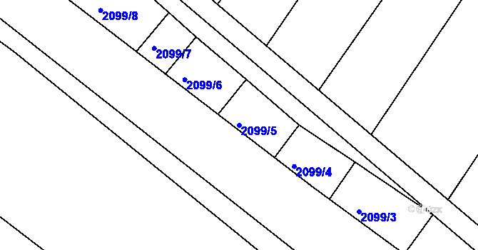 Parcela st. 2099/5 v KÚ Ždánice, Katastrální mapa