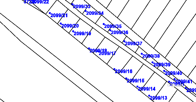 Parcela st. 2099/17 v KÚ Ždánice, Katastrální mapa