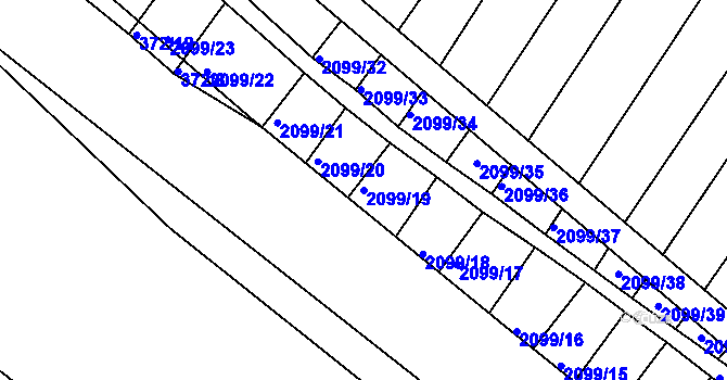 Parcela st. 2099/19 v KÚ Ždánice, Katastrální mapa