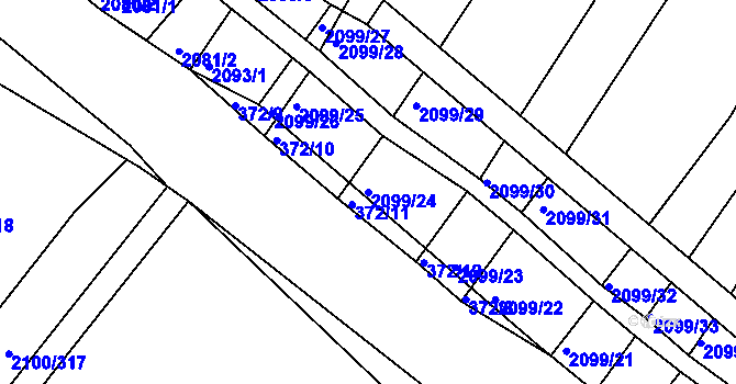 Parcela st. 2099/24 v KÚ Ždánice, Katastrální mapa