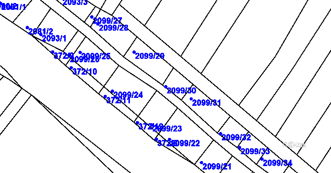 Parcela st. 2099/30 v KÚ Ždánice, Katastrální mapa