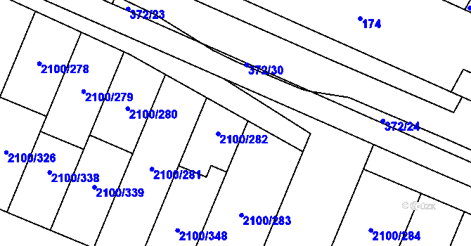 Parcela st. 2100/5 v KÚ Ždánice, Katastrální mapa