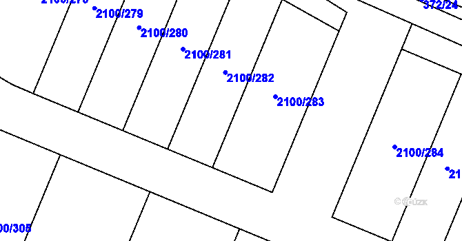 Parcela st. 2100/10 v KÚ Ždánice, Katastrální mapa