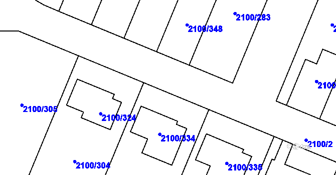 Parcela st. 2100/14 v KÚ Ždánice, Katastrální mapa
