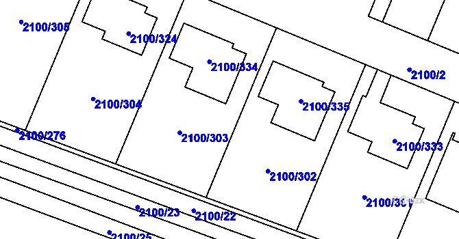 Parcela st. 2100/19 v KÚ Ždánice, Katastrální mapa