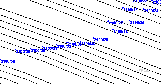 Parcela st. 2100/30 v KÚ Ždánice, Katastrální mapa
