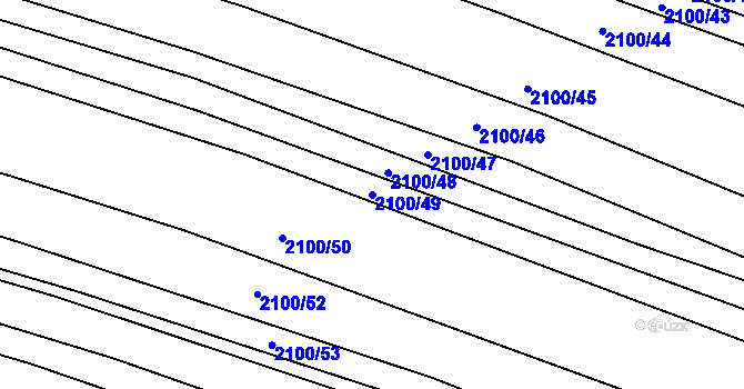 Parcela st. 2100/49 v KÚ Ždánice, Katastrální mapa