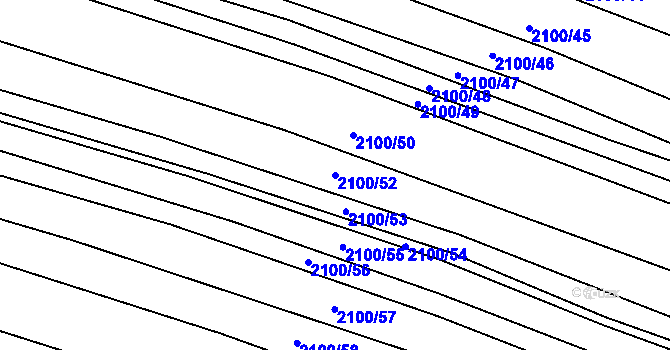 Parcela st. 2100/52 v KÚ Ždánice, Katastrální mapa