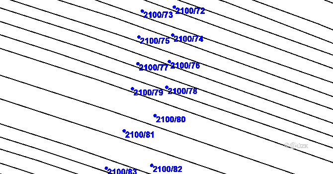 Parcela st. 2100/78 v KÚ Ždánice, Katastrální mapa