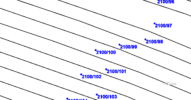 Parcela st. 2100/100 v KÚ Ždánice, Katastrální mapa