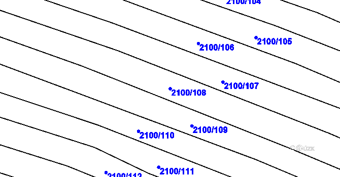 Parcela st. 2100/108 v KÚ Ždánice, Katastrální mapa