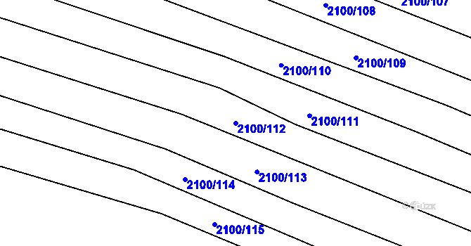 Parcela st. 2100/112 v KÚ Ždánice, Katastrální mapa