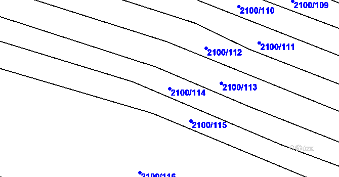 Parcela st. 2100/114 v KÚ Ždánice, Katastrální mapa