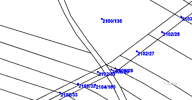 Parcela st. 2100/137 v KÚ Ždánice, Katastrální mapa