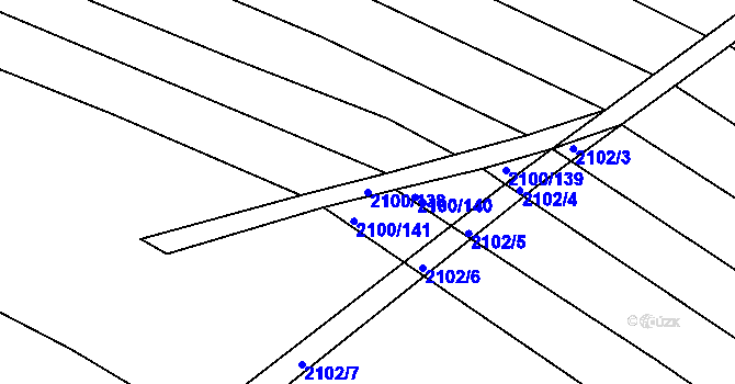 Parcela st. 2100/138 v KÚ Ždánice, Katastrální mapa