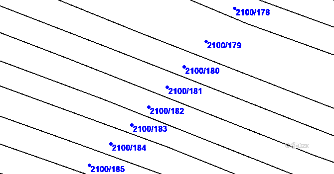 Parcela st. 2100/181 v KÚ Ždánice, Katastrální mapa
