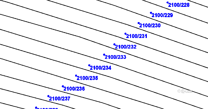 Parcela st. 2100/233 v KÚ Ždánice, Katastrální mapa