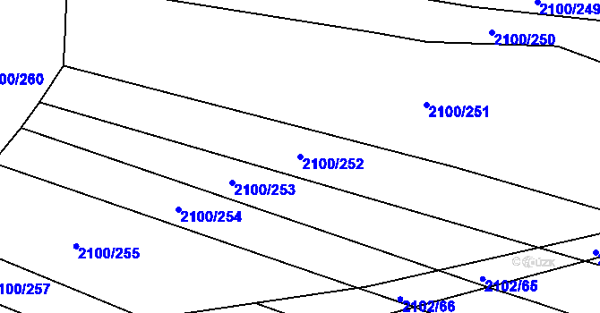 Parcela st. 2100/252 v KÚ Ždánice, Katastrální mapa