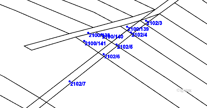 Parcela st. 2102/6 v KÚ Ždánice, Katastrální mapa
