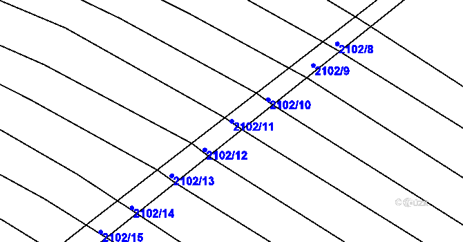 Parcela st. 2102/11 v KÚ Ždánice, Katastrální mapa