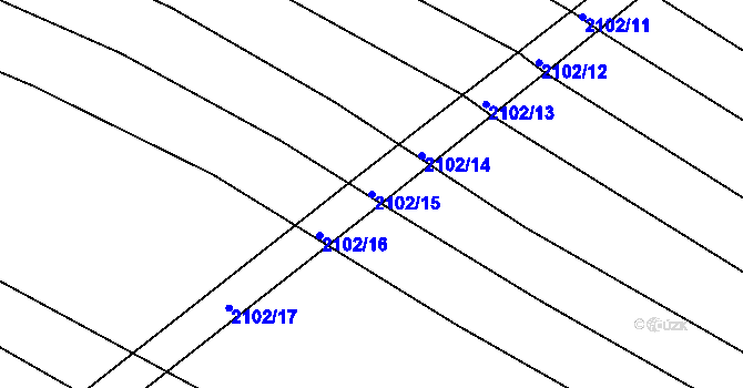 Parcela st. 2102/15 v KÚ Ždánice, Katastrální mapa