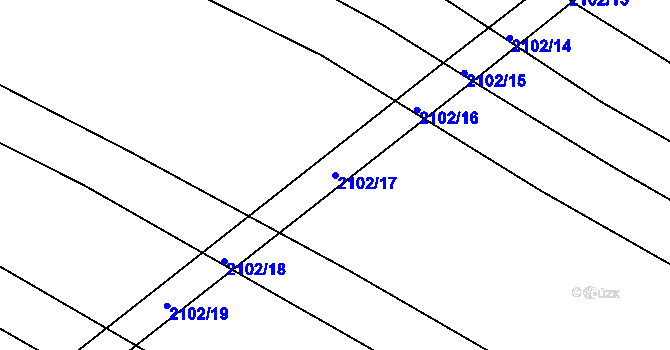 Parcela st. 2102/17 v KÚ Ždánice, Katastrální mapa