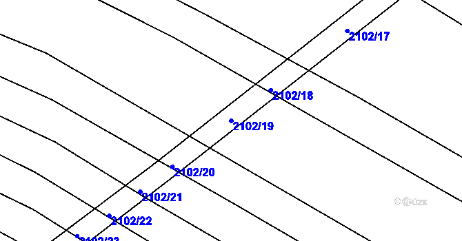 Parcela st. 2102/19 v KÚ Ždánice, Katastrální mapa