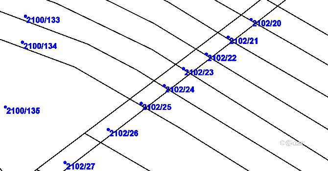 Parcela st. 2102/24 v KÚ Ždánice, Katastrální mapa