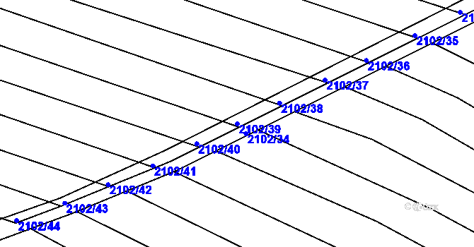 Parcela st. 2102/39 v KÚ Ždánice, Katastrální mapa