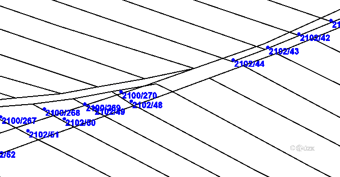 Parcela st. 2102/47 v KÚ Ždánice, Katastrální mapa