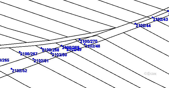Parcela st. 2102/48 v KÚ Ždánice, Katastrální mapa