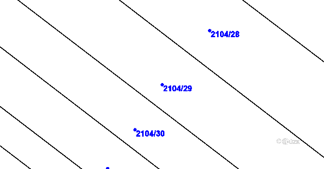 Parcela st. 2104/29 v KÚ Ždánice, Katastrální mapa
