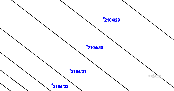Parcela st. 2104/30 v KÚ Ždánice, Katastrální mapa