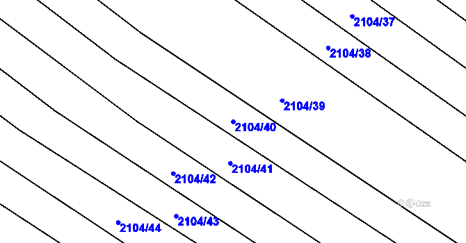 Parcela st. 2104/40 v KÚ Ždánice, Katastrální mapa