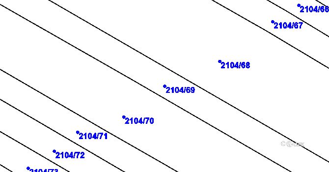 Parcela st. 2104/69 v KÚ Ždánice, Katastrální mapa