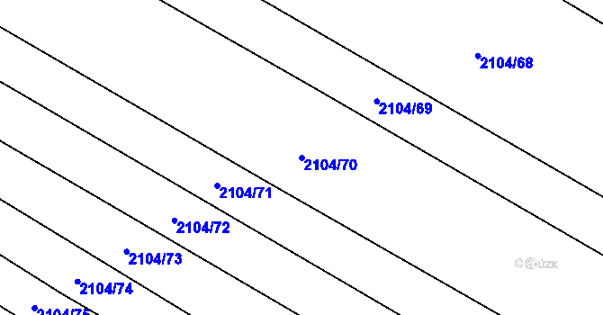 Parcela st. 2104/70 v KÚ Ždánice, Katastrální mapa